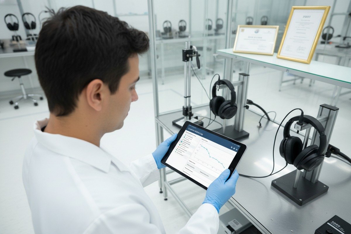 Verifying ISO 9001 certification through audit reports to reduce headphone product return rates (ID#2)